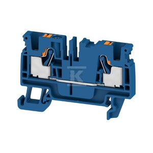 Blok zacisku przelotowego, PUSH IN, Ciemnoniebieski, 4 mm2, 32 A, 800 V, liczba przyłączeń: 2, A2C 4 DBL