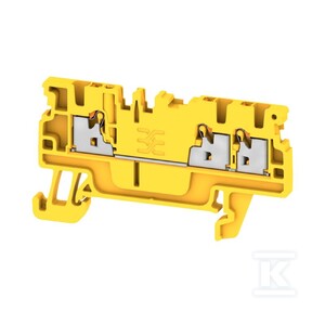 Blok zacisku przelotowego, PUSH IN, żółty, 1.5 mm2, 17.5 A, 500 V, liczba przyłączeń: 3, A3C 1.5 YL
