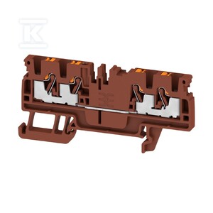 Blok zacisku przelotowego, PUSH IN, brązowy, 2.5 mm2, 24 A, 800 V, liczba przyłączeń: 4, A4C 2.5 BR