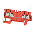 Blok zacisku przelotowego, PUSH IN, czerwony, 1.5 mm2, 17.5 A, 500 V, liczba przyłączeń: 4, A4C 1.5 RD