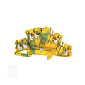 Złączka szeregowa PE wielorzędowa, PUSH IN, zielony / żółty, 2.5 mm2, 800 V, liczba przyłączeń: 6, liczba poziomów: 2, TS 35, V-0, Wemid, A2T 2.5 3C PE