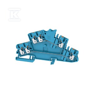Zacisk modułowy wielorzędowy, PUSH IN, niebieski, 2.5 mm2, 800 V, liczba przyłączeń: 6, liczba poziomów: 2, TS 35, V-0, A2T 2.5 3C BL