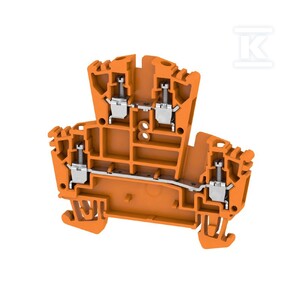 Zacisk modułowy wielorzędowy, złącze śrubowe, pomarańczowy, 2.5 mm2, 400 V, liczba przyłączeń: 4, liczba poziomów: 2, TS 35, V-0, WDK 2.5 OR