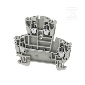 Zacisk modułowy wielorzędowy, złącze śrubowe, szary, 2.5 mm2, 400 V, liczba przyłączeń: 4, liczba poziomów: 2, TS 35, V-0, WDK 2.5 GR