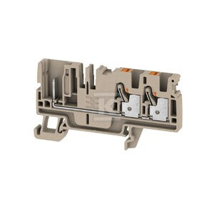 Złączka wtykowa, PUSH IN, Ciemnobeżowy, 4 mm2, 32 A, 800 V, liczba przyłączeń: 2, liczba poziomów: 1, TS 35, APGTB 4 FT 3C/1
