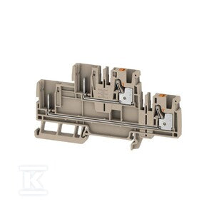 Złączka wtykowa, PUSH IN, Ciemnobeżowy, 4 mm2, 32 A, 800 V, liczba przyłączeń: 4, liczba poziomów: 2, TS 35, APGTB 4 2T 4C/2 DL