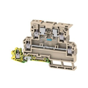 Zacisk bezpiecznika, złącze śrubowe, Ciemnobeżowy, 4 mm2, 6.3 A, 70 V, liczba przyłączeń: 3, liczba poziomów: 3, TS 35, KDKS 1PE/LLC 30-70V AC/DC