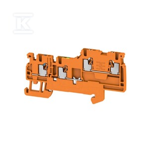 Złączka inicjatora/elementu wykonawczego, PUSH IN, pomarańczowy, 1.5 mm2, 13.5 A, 250 V, liczba przyłączeń: 4, liczba poziomów: 1, TS 35, AIO21 1.5 SO-PE OR