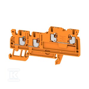 Złączka inicjatora/elementu wykonawczego, PUSH IN, pomarańczowy, 1.5 mm2, 13.5 A, 250 V, liczba przyłączeń: 4, liczba poziomów: 1, TS 35, AIO21 1.5 SI OR