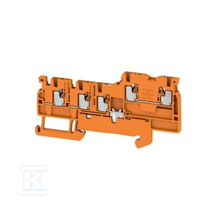 Złączka inicjatora/elementu wykonawczego, PUSH IN, pomarańczowy, 1.5 mm2, 13.5 A, 250 V, liczba przyłączeń: 5, liczba poziomów: 1, TS 35, AIO22 1.5 SI-PE OR