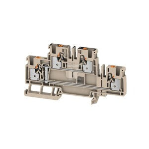Zacisk modułowy wielorzędowy, PUSH IN, Ciemnobeżowy, 4 mm2, 800 V, liczba przyłączeń: 4, liczba poziomów: 2, TS 35, V-0, A2T 4 VL