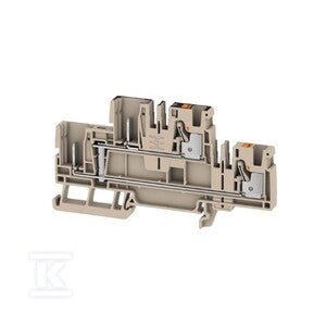 Złączka wtykowa, PUSH IN, Ciemnobeżowy, 4 mm2, 32 A, 800 V, liczba przyłączeń: 2, liczba poziomów: 2, TS 35, APGTB 4 2T VL 4C/2