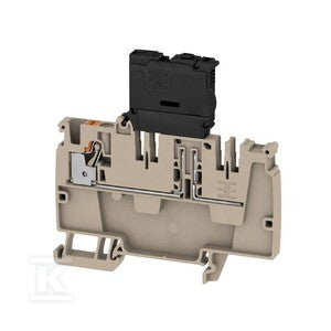 Blok zacisku przelotowego, PUSH IN, Ciemnobeżowy, 4 mm2, 6.3 A, 250 V, liczba przyłączeń: 1, AAP21 4 FS 100-250V OR