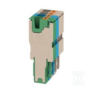 Wtyczka (terminal), PUSH IN, 4 mm2, 32 A, 800 V, liczba przyłączeń: 4, Liczba biegunów: 4, Szerokość: 24.4 mm, APG 4/4-3BG-GN