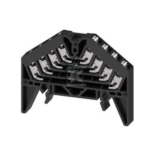 Zacisk rozdzielacza krosowego, PUSH IN, czarny, 1.5 mm2, 10 A, 250 V, liczba przyłączeń: 16, liczba poziomów: 4, TS 35 x 15, V-0, Poliwęglan, PRV 4 SW 35X15 WS