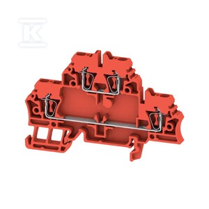 Zacisk modułowy wielorzędowy, złącze sprężynowe, czerwony, 2.5 mm2, 500 V, liczba przyłączeń: 4, liczba poziomów: 2, TS 35, V-0, ZDK 2.5 RT