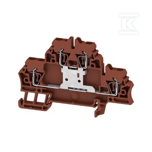 Zacisk modułowy wielorzędowy, złącze sprężynowe, brązowy, 2.5 mm2, 500 V, liczba przyłączeń: 4, liczba poziomów: 2, TS 35, V-0, ZDK 2.5V BR