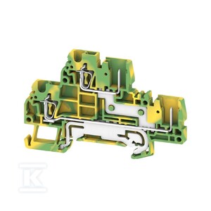 Złączka wtykowa, złącze sprężynowe, zielony / żółty, 2.5 mm2, 24 A, 500 V, liczba przyłączeń: 4, liczba poziomów: 2, TS 35, ZDT 2.5/2 PE