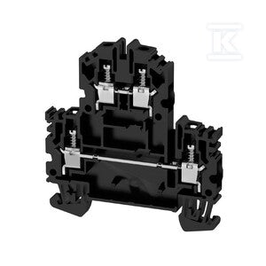 Zacisk modułowy wielorzędowy, złącze śrubowe, czarny, 4 mm2, 800 V, liczba przyłączeń: 4, liczba poziomów: 2, TS 35, V-0, WDK 4N SW