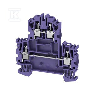 Zacisk modułowy wielorzędowy, złącze śrubowe, fioletowy, 4 mm2, 800 V, liczba przyłączeń: 4, liczba poziomów: 2, TS 35, V-0, WDK 4N VI