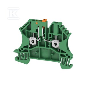 Bloki odczepów probierczych, złącze śrubowe, zielony, 2.5 mm2, 24 A, 500 V, liczba przyłączeń: 2, liczba poziomów: 1, WTR 2.5 GN