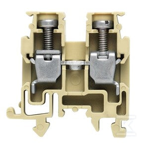 Blok zacisku przelotowego, złącze śrubowe, beżowy / żółty, 2.5 mm2, 24 A, 250 V, liczba przyłączeń: 2, AKZ 2.5 O.ZA