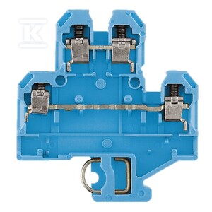Zacisk modułowy wielorzędowy, złącze śrubowe, niebieski, 4 mm2, 500 V, liczba przyłączeń: 4, liczba poziomów: 2, TS 32, V-2, DK 4Q/32 BL