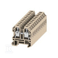Blok zacisku przelotowego, złącze śrubowe, beżowy / żółty, Ciemnobeżowy, 4 mm2, 32 A, 400 V, liczba przyłączeń: 2, AKZ 4/10