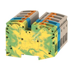 Blok zacisku przelotowego, PUSH IN, Ciemnobeżowy, 35 mm2, 125 A, 1000 V, liczba przyłączeń: 10, A2C 35 3FT-N-PE