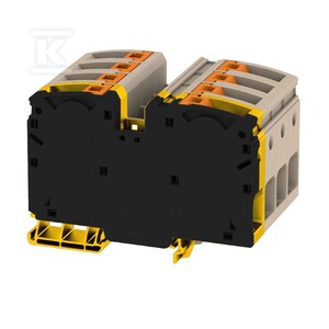 Blok zacisku przelotowego, PUSH IN, Ciemnobeżowy, 35 mm2, 125 A, 1000 V, liczba przyłączeń: 8, A2C 35 3FT-FE