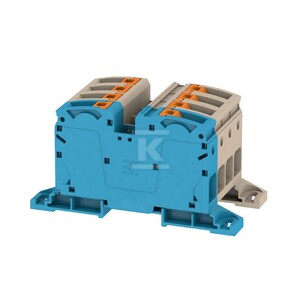 Blok zacisku przelotowego, PUSH IN, Ciemnobeżowy, 35 mm2, 125 A, 1000 V, liczba przyłączeń: 8, A2C 35 3FT-N DM