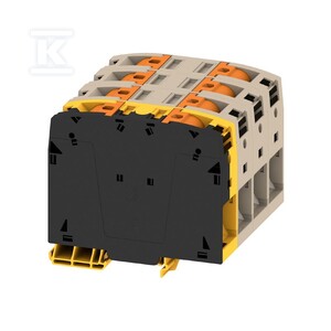 Blok zacisku przelotowego, PUSH IN, Ciemnobeżowy, 50 mm2, 150 A, 1000 V, liczba przyłączeń: 8, A2C 50/70 3FT-FE