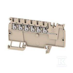 Zacisk rozdziału potencjału, PUSH IN, Ciemnobeżowy, beżowy, 1.5 mm2, 17.5 A, 500 V, liczba przyłączeń: 6, liczba poziomów: 1, AAP11 1.5 LI WT