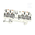 Zacisk PE, PUSH IN, biały, 2.5 mm2, 800 V, liczba przyłączeń: 4, liczba poziomów: 1, TS 35, V-0, Wemid, A4C 2.5 FE WT