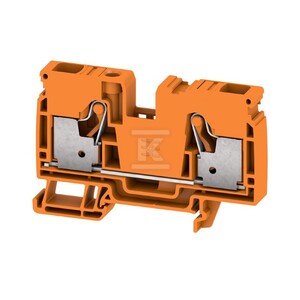 Blok zacisku przelotowego, PUSH IN, pomarańczowy, 10 mm2, 57 A, 1000 V, liczba przyłączeń: 2, A2C 10 OR