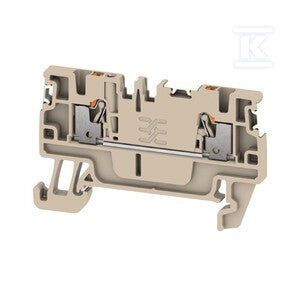 Blok zacisku przelotowego, PUSH IN, Ciemnobeżowy, 1.5 mm2, 17.5 A, 500 V, liczba przyłączeń: 2, A2C 1.5 DL