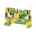 Zacisk PE, PUSH IN, zielony / żółty, 2.5 mm2, 800 V, liczba przyłączeń: 2, liczba poziomów: 1, TS 35, V-0, Wemid, A2C 2.5 PE DL
