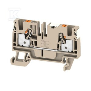 Blok zacisku przelotowego, PUSH IN, Ciemnobeżowy, 4 mm2, 32 A, 800 V, liczba przyłączeń: 2, A2C 4 DL