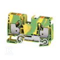 Zacisk PE, PUSH IN, zielony / żółty, 10 mm2, 1000 V, liczba przyłączeń: 2, liczba poziomów: 1, TS 35, V-0, Wemid, A2C 10 PE DL