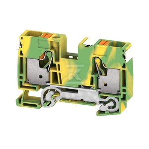 Zacisk PE, PUSH IN, zielony / żółty, 16 mm2, 1000 V, liczba przyłączeń: 2, liczba poziomów: 1, TS 35, V-0, Wemid, A2C 16 PE DL