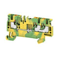 Zacisk PE, PUSH IN, zielony / żółty, 2.5 mm2, liczba przyłączeń: 3, liczba poziomów: 1, TS 35, V-0, Wemid, A3C 2.5 PE DL