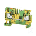 Zacisk PE, PUSH IN, zielony / żółty, 4 mm2, 800 V, liczba przyłączeń: 2, liczba poziomów: 1, TS 35, V-0, Wemid, A2C 4 PE DL