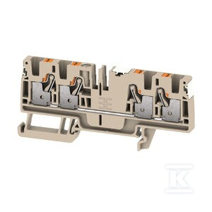 Blok zacisku przelotowego, PUSH IN, Ciemnobeżowy, 4 mm2, 32 A, 800 V, liczba przyłączeń: 4, A4C 4 DL