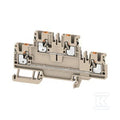 Zacisk modułowy wielorzędowy, PUSH IN, Ciemnobeżowy, 2.5 mm2, 800 V, liczba przyłączeń: 4, liczba poziomów: 2, TS 35, V-0, A2T 2.5 DL