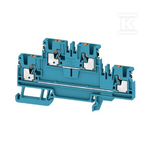 Zacisk modułowy wielorzędowy, PUSH IN, niebieski, 2.5 mm2, 800 V, liczba przyłączeń: 4, liczba poziomów: 2, TS 35, V-0, A2T 2.5 DL BL