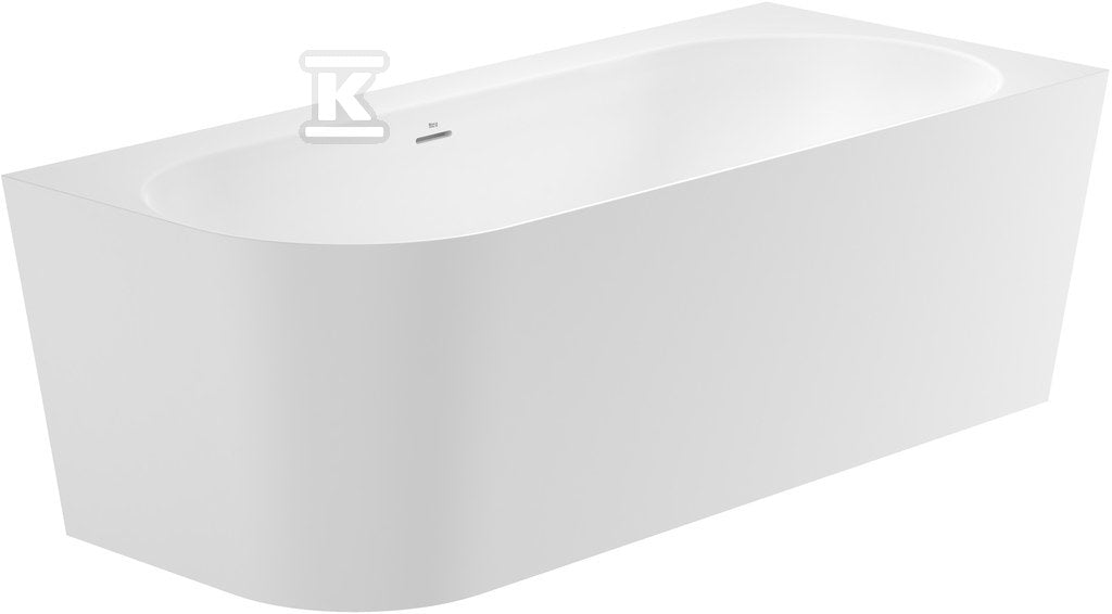 Wanna RAINA narożna wersja prawa Stonex® 1700x750 corner, zintegrowany przelew slot, zawiera syfon typu klik-klak. Półka odstawcza o szerokości 11cm z możliwością instalacji baterii, kolor biały
