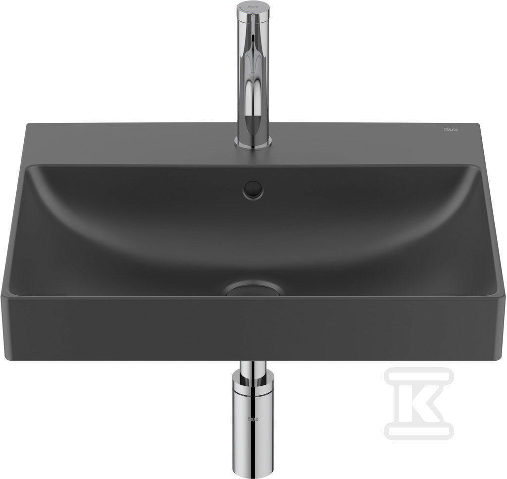 Umywalka ONA ścienna 55x46 cm Fineceramic® CZARNY MAT