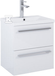 Zestaw łazienkowy KWADRO UNIK 50 cm z 2 szufladami, biały połysk