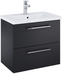 Szafka łazienkowa ROMA COMPACT 80 cm z 2 szufladami, do kompletacji z umywalką Hebe, dąb Canela
