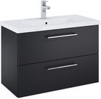 Szafka łazienkowa ROMA COMPACT 80 cm z 2 szufladami, do kompletacji z umywalką Hebe, dąb Canela